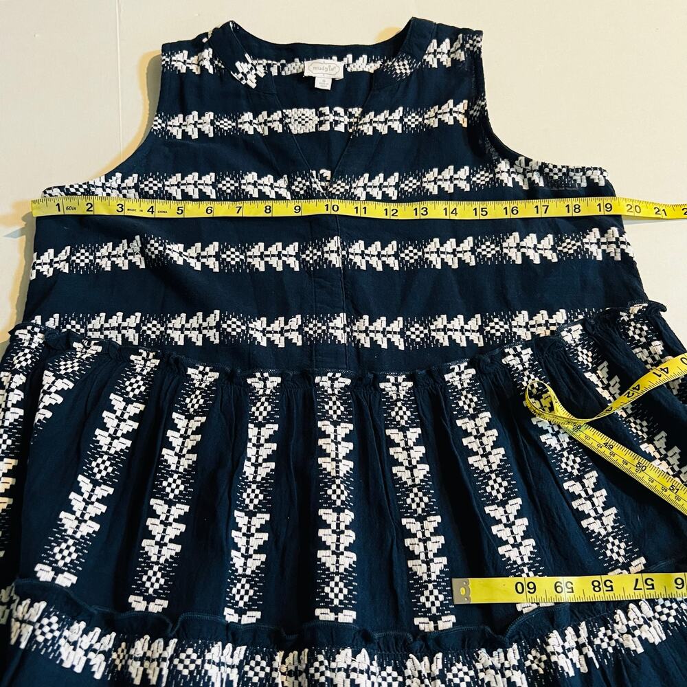 Mudpie Embroidered Sleeveless Dress Size S Small Blue White - Picture 7 of 9